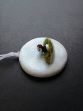 Load image into Gallery viewer, Pottery puffin. Little ceramic puffin hanger. Hand painted
