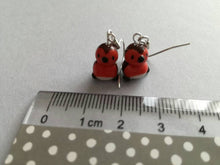 Load image into Gallery viewer, Robin earrings, ceramic robin earrings, sterling silver, Christmas earrings