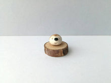 Load image into Gallery viewer, Miniature hedgehog ornament. Pottery hedgehog on wood base