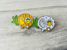 Load image into Gallery viewer, White pineapple caravan enamel pin, pineapple badge, cute pins, soft enamel brooch pins, yellow enamel badges