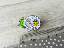Load image into Gallery viewer, White pineapple caravan enamel pin, pineapple badge, cute pins, soft enamel brooch pins, yellow enamel badges