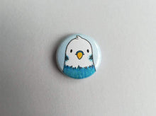 Load image into Gallery viewer, Blue budgie button badge
