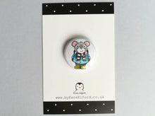 Load image into Gallery viewer, Little grey mouse button badge
