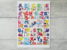 Load image into Gallery viewer, Penguin alphabet postcard. Penguin post card for posting or framing!