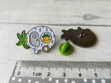 Load image into Gallery viewer, White pineapple caravan enamel pin, pineapple badge, cute pins, soft enamel brooch pins, yellow enamel badges