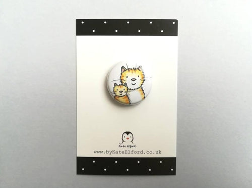 Cat and kitten badge