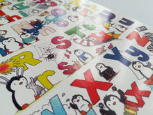 Load image into Gallery viewer, Penguin alphabet postcard. Penguin post card for posting or framing!