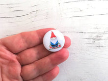 Load image into Gallery viewer, Mini garden gnome illustration button badge
