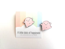 Load image into Gallery viewer, Seconds A little blob of happiness enamel pin, cute pink blob, positive enamel brooch, friendship, supportive enamel badges