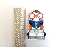 Load image into Gallery viewer, Penguin vinyl sticker, book penguin sticker, just one more page sticker, eco friendly