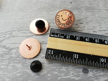 Load image into Gallery viewer, Seconds. Lucky penny enamel pin, good luck enamel badge, enamel brooch pins, rose gold badges