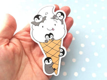 Load image into Gallery viewer, Cute penguin and ice cream cone decal