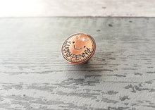 Load image into Gallery viewer, Seconds. Lucky penny enamel pin, good luck enamel badge, enamel brooch pins, rose gold badges