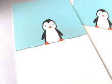 Load image into Gallery viewer, Penguin bookmark, cute page marker, bookmark gift, little penguin, blue and white bookmark