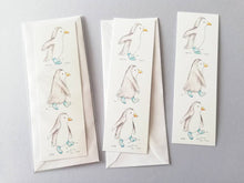 Load image into Gallery viewer, Penguin bookmark, page marker, bookmark gift, little penguin, blue and white bookmark