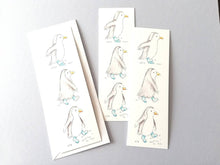 Load image into Gallery viewer, Penguin bookmark, page marker, bookmark gift, little penguin, blue and white bookmark