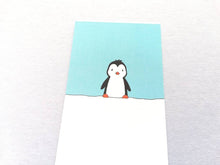 Load image into Gallery viewer, Penguin bookmark, cute page marker, bookmark gift, little penguin, blue and white bookmark