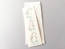 Load image into Gallery viewer, Penguin bookmark, page marker, bookmark gift, little penguin, blue and white bookmark