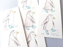 Load image into Gallery viewer, Penguin bookmark, page marker, bookmark gift, little penguin, blue and white bookmark
