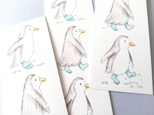 Load image into Gallery viewer, Penguin bookmark, page marker, bookmark gift, little penguin, blue and white bookmark