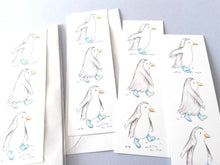 Load image into Gallery viewer, Penguin bookmark, page marker, bookmark gift, little penguin, blue and white bookmark