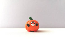 Load image into Gallery viewer, Pumpkin penguin. Little penguin in a box, autumn miniature pottery penguin in an orange pumpkin, ceramic quirky penguin Halloween gift