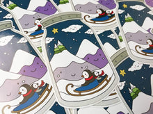 Load image into Gallery viewer, Winter penguins, cute winter scene