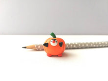 Load image into Gallery viewer, Pumpkin penguin. Little penguin in a box, autumn miniature pottery penguin in an orange pumpkin, ceramic quirky penguin Halloween gift