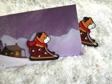 Load image into Gallery viewer, Guinea pig enamel pin, cute enamel badge, Christmas sledging guinea pig enamel brooch pins, cavy badges