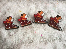 Load image into Gallery viewer, Guinea pig enamel pin, cute enamel badge, Christmas sledging guinea pig enamel brooch pins, cavy badges