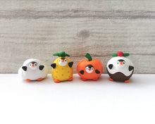 Load image into Gallery viewer, Penguin heart. Little penguin in a box, Valentine miniature pottery penguin dressed as a heart, ceramic quirky penguin gift