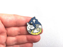 Load image into Gallery viewer, Nativity enamel pin, Christmas brooch, baby Jesus,crib, donkey, sheep and star. The reason for the season, Christian pins, Christmas