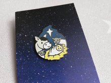 Load image into Gallery viewer, Nativity enamel pin, Christmas brooch, baby Jesus,crib, donkey, sheep and star. The reason for the season, Christian pins, Christmas