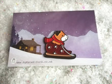 Load image into Gallery viewer, Guinea pig enamel pin, cute enamel badge, Christmas sledging guinea pig enamel brooch pins, cavy badges