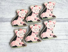Load image into Gallery viewer, Pig magnet, little wooden pig fridge magnet.