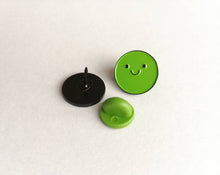 Load image into Gallery viewer, Pea of positivity enamel pin, cute green pea, positive enamel brooch, friendship, supportive enamel badges