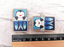 Load image into Gallery viewer, Little wooden magnets, penguins in sardine tins
