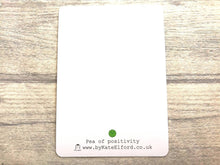 Load image into Gallery viewer, Pea of positivity postcard. A happy, caring, positive message for posting or framing