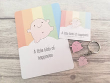 Load image into Gallery viewer, A little blob of happiness magnet, tiny recycled acrylic, mini cute pink blob, positive gift, friendship, supportive, care