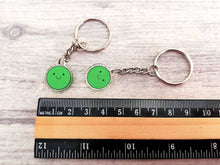 Load image into Gallery viewer, Pea of positivity keyring, mini cute happy charm, positive key fob, friendship, supportive, recycled acrylic
