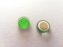 Load image into Gallery viewer, Pea of positivity magnet, tiny recycled acrylic, mini cute happy pea, positive gift, friendship, supportive, care, fridge magnet