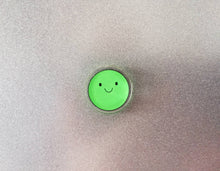 Load image into Gallery viewer, Pea of positivity magnet, tiny recycled acrylic, mini cute happy pea, positive gift, friendship, supportive, care, fridge magnet