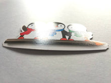 Load image into Gallery viewer, Penguins and pencil sticker, artist, writer penguin sticker, eco friendly sticker