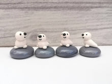 Load image into Gallery viewer, Miniature penguins, puffins and seals. Pottery and glass tiny ornament. Cute mini penguin, puffin or seal.