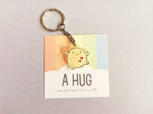 Load image into Gallery viewer, A hug keyring, cute positive mini key fob, friendship, postable hug, supportive, recycled acrylic