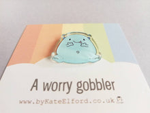 Load image into Gallery viewer, Worry gobbler magnet, tiny cute positive mini fridge magnet, friendship, anxiety eater, supportive, recycled acrylic