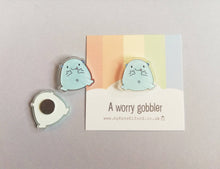 Load image into Gallery viewer, Worry gobbler magnet, tiny cute positive mini fridge magnet, friendship, anxiety eater, supportive, recycled acrylic