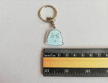 Load image into Gallery viewer, A worry gobbler keyring, cute positive mini key fob, friendship, hug, supportive, anti anxiety recycled acrylic