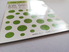Load image into Gallery viewer, Pea of positivity vinyl sticker sheet, positive happy stickers, you're the best, friendship, cute stickers, planner, bullet point, journal