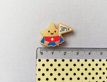 Load image into Gallery viewer, Gold star magnet, acrylic, mini cute happy super star, positive gift, friendship, supportive, care, fridge magnet